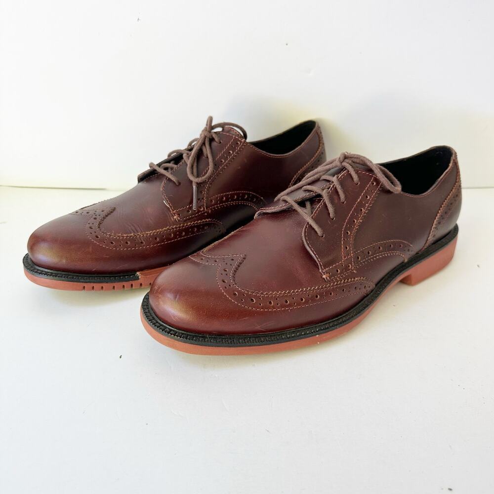 Cole Haan Mens 9.5 Great Jones Wingtip‎ Dress Shoes Sequoia